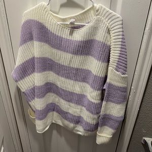 Purple Striped Sweater